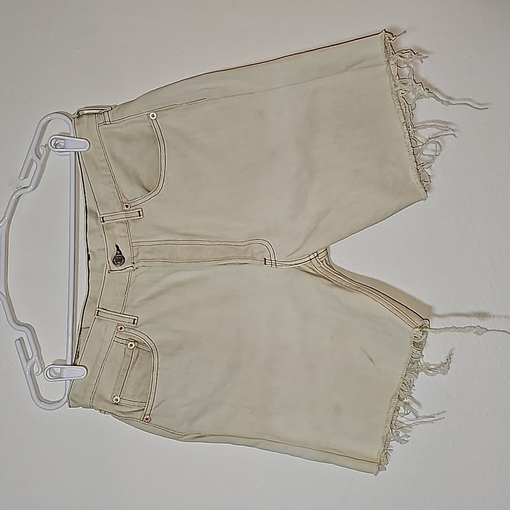 VTG Levi's 501 Cutoffs Shorts Bermuda Jorts Denim Jeans 1990 Button Fly Beige 34